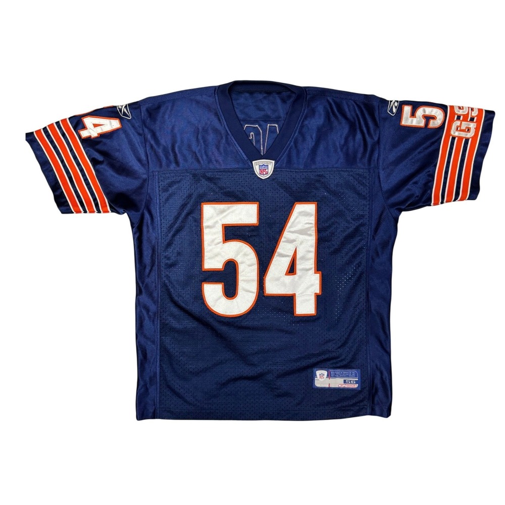 Reebok NFL Chicago Bears Brian Urlacher‎ 54 Jersey Navy Blue Size 56 Small Fit